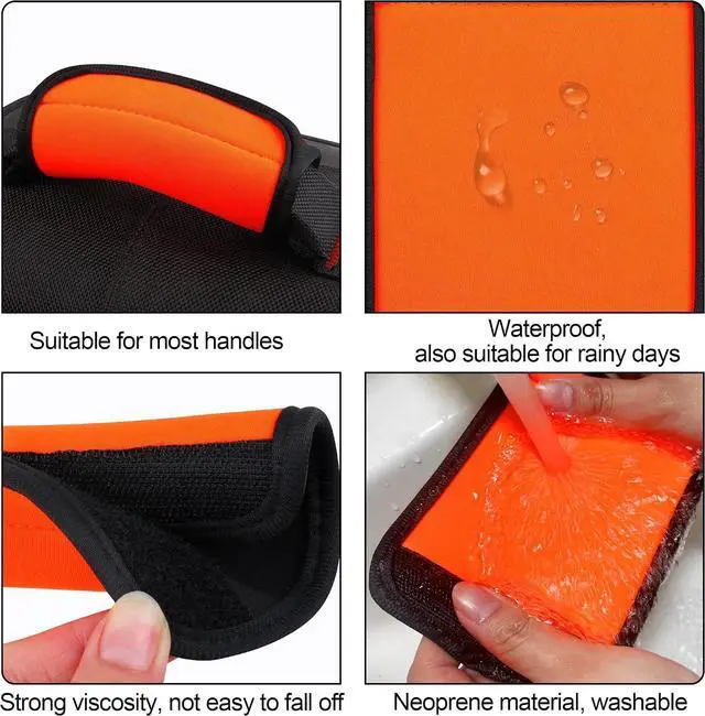 Alt view image 2 of 7 - 6 Pack Luggage Handle Wrap, Luggage Handle Wraps for Suitcase, Bright Orange Luggage Tags, Suitcase Tags identifiers for Travel Accessories