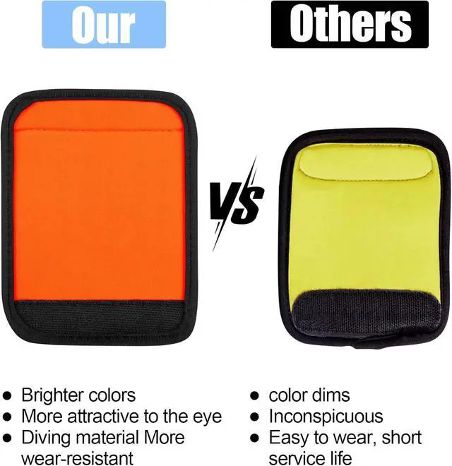 Alt view image 4 of 7 - 6 Pack Luggage Handle Wrap, Luggage Handle Wraps for Suitcase, Bright Orange Luggage Tags, Suitcase Tags identifiers for Travel Accessories