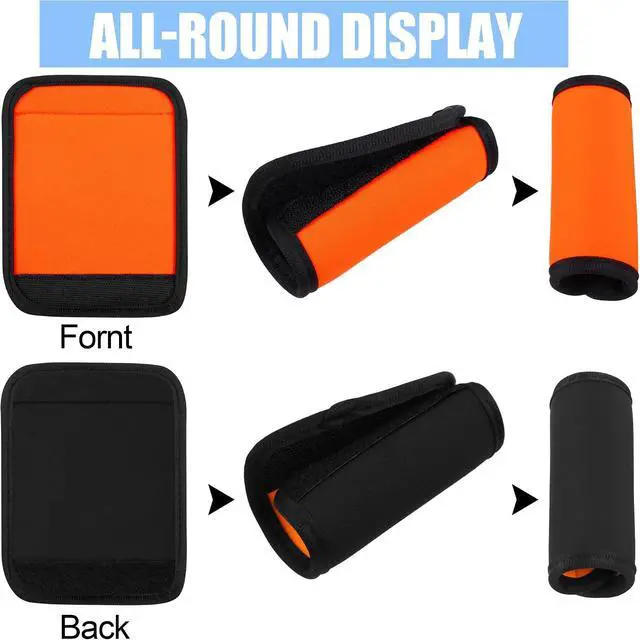 Alt view image 5 of 7 - 6 Pack Luggage Handle Wrap, Luggage Handle Wraps for Suitcase, Bright Orange Luggage Tags, Suitcase Tags identifiers for Travel Accessories