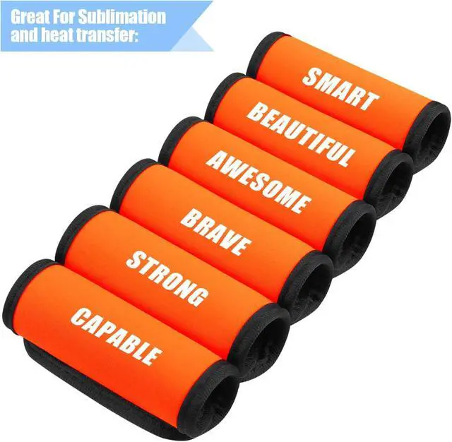Alt view image 6 of 7 - 6 Pack Luggage Handle Wrap, Luggage Handle Wraps for Suitcase, Bright Orange Luggage Tags, Suitcase Tags identifiers for Travel Accessories