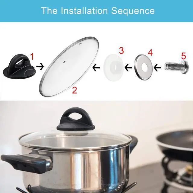 Alt view image 3 of 6 - Universal Pot Lid Handle Replacement Compatible with crockpot Lids, Pan Lid Replacement Knob, Heat Resistant Pot Handle Parts, Easy Grip Lid Konb (1 Pack)