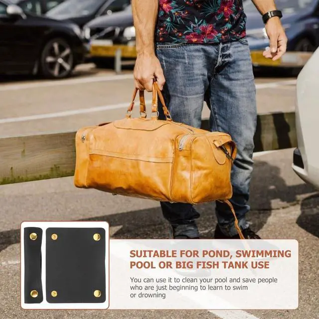Alt view image 6 of 7 - 2 Pcs Luggage Handle Wraps Pu Handle Covers for Suitcase Bag Protectors for Travel Bags Handbag Wrap Covers 5.11 X 3.93 Your Hands