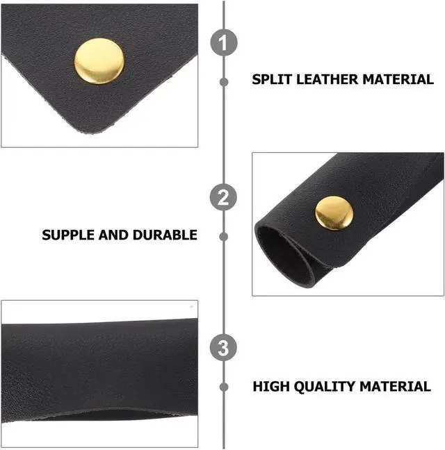 Alt view image 7 of 7 - 2 Pcs Luggage Handle Wraps Pu Handle Covers for Suitcase Bag Protectors for Travel Bags Handbag Wrap Covers 5.11 X 3.93 Your Hands
