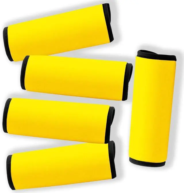 Main image of Neoprene Luggage Handle Wraps for Traveling Bright Color Luggage Tags|Handle Wraps|Handle Covers (Gold)