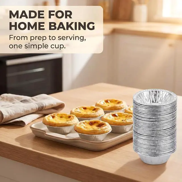 Alt view image 5 of 7 - 50Pcs Silver Mini Pie Tins Foil Pans,Pie Pan,Small Pie Pans, Round Tart Pie Disposable Pans Aluminum Baking, Aluminum Pie Pans for Baking Pot Pies, Tarts