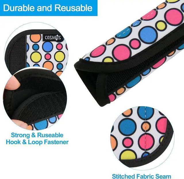 Alt view image 3 of 6 - 4 Pcs Luggage Handle Wraps Soft Neoprene Grip Handle Cover Detachable Luggage Identifier for Luggage Suitcase Travel Bag Trolley Case Travel Accessories