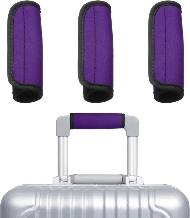 Main image of uxcell 3 Pcs Luggage Handle Wrap for Suitcase, Neoprene Handbag Grip Cover Protector Luggage Identifiers Suitcase Handle Wraps for Luggage Shopping Bag Travel Bags, Purple
