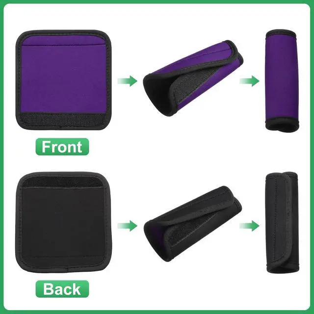 Alt view image 3 of 7 - uxcell 3 Pcs Luggage Handle Wrap for Suitcase, Neoprene Handbag Grip Cover Protector Luggage Identifiers Suitcase Handle Wraps for Luggage Shopping Bag Travel Bags, Purple