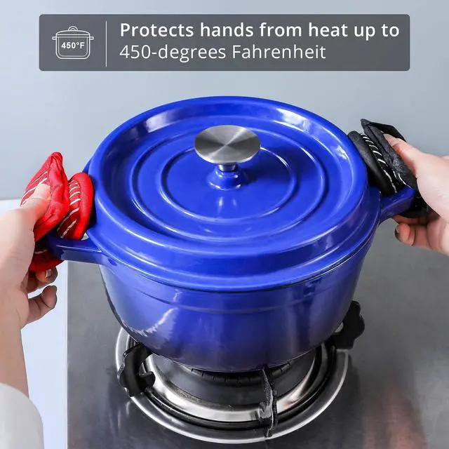 Alt view image 4 of 7 - Cast Iron Skillet Handle Covers,Pot Handle Covers Heat Resistant,Pot Holders for Kitchen Heat Resistant,Machine Washable Handle Mitts 2 PCS(Striped)