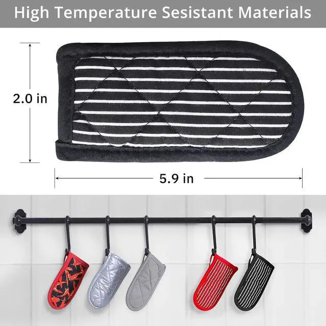 Alt view image 6 of 7 - Cast Iron Skillet Handle Covers,Pot Handle Covers Heat Resistant,Pot Holders for Kitchen Heat Resistant,Machine Washable Handle Mitts 2 PCS(Striped)