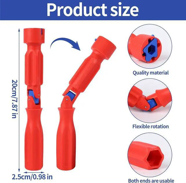 Alt view image 2 of 7 - Toilet Seat Fitting Tool, 10/13/17mm Toilet Seat Repair Wrench | Professional Universal Plastic High-Strength Installation Tool