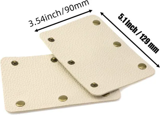 Alt view image 3 of 5 - Mcredy Luggage Handle Wrap Cover with Metal Bronze Clasp, Beige-2Pcs | Soft Leather, Bag Strap Wrap Covers, Easy to Use, for Purse Wallet Shopping Travel Bags