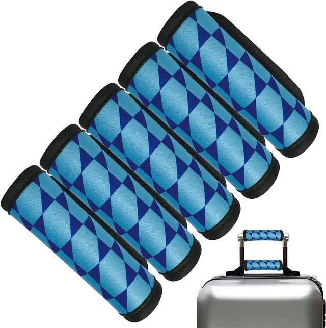 Main image of 5 Pack Luggage Handle Wrap, Neoprene Suitcase Handle Cover, Bright Color Luggage Identifier for Easy Airport Pickup, Soft Grip Travel Accessories for Cruise Airplane, Blue