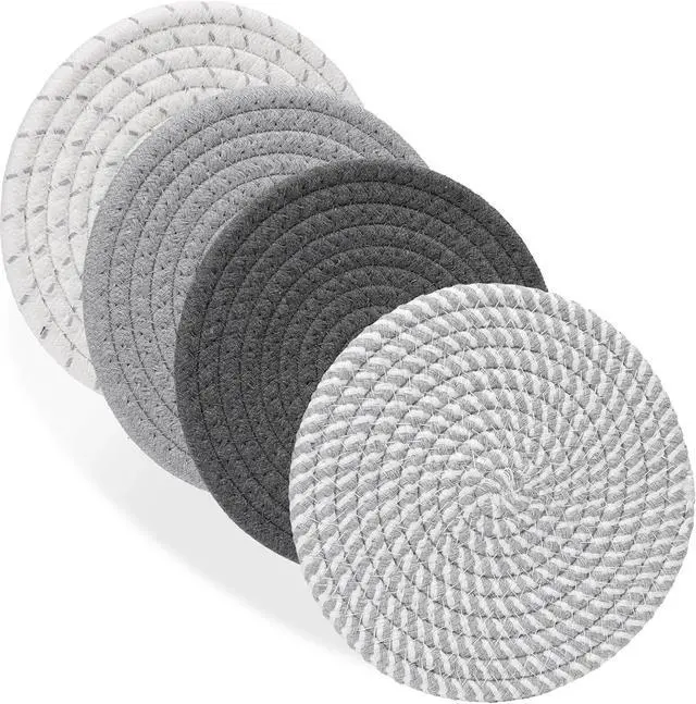 Main image of Billbotk 7" Trivets for Dishes, Pots and Pans, 4 Heat Resistant Hot Pads, Pot Holders for Kitchen, Plate Mats for Countertops, Table, Home Essentials, Farmhouse Decor