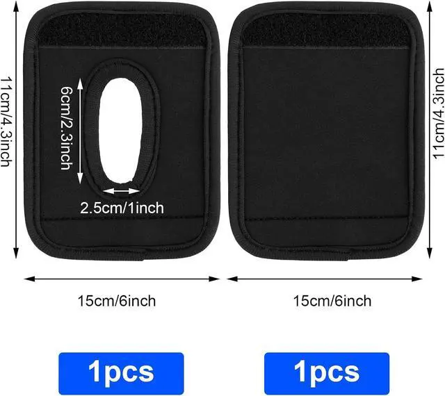 Alt view image 2 of 7 - Luggage Handle Wrap,2Pack Soft Grip Handle Cover Luggage Identifier with Hollow Design Detachable Carry Sleeve Accessories for Push-Button Trolley Travel Bag