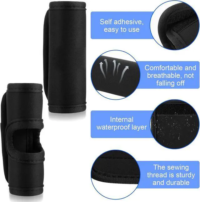 Alt view image 3 of 7 - Luggage Handle Wrap,2Pack Soft Grip Handle Cover Luggage Identifier with Hollow Design Detachable Carry Sleeve Accessories for Push-Button Trolley Travel Bag