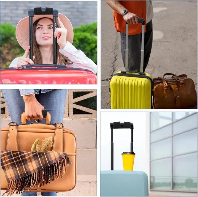 Alt view image 5 of 7 - Luggage Handle Wrap,2Pack Soft Grip Handle Cover Luggage Identifier with Hollow Design Detachable Carry Sleeve Accessories for Push-Button Trolley Travel Bag