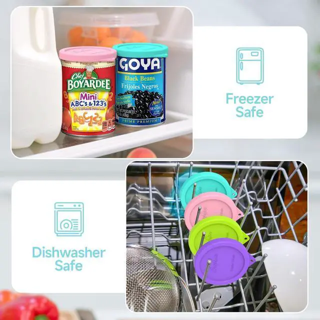 Alt view image 5 of 7 - SOPHICO 4PCS 3-inch Silicone Can Lids, Reusable Food Saver for Canned Goods | for Goya | Van Camp's | Chef Boyardee | Bush's Best | Farmer's Market Can(Can NOT Included) (4 pack)