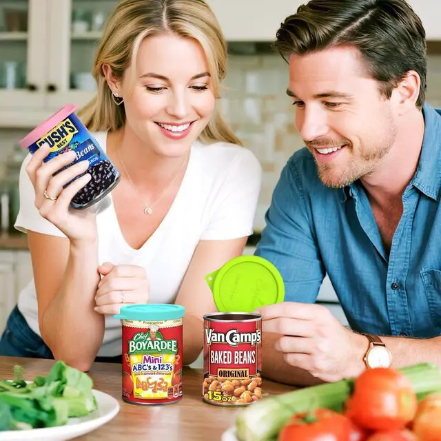 Alt view image 6 of 7 - SOPHICO 4PCS 3-inch Silicone Can Lids, Reusable Food Saver for Canned Goods | for Goya | Van Camp's | Chef Boyardee | Bush's Best | Farmer's Market Can(Can NOT Included) (4 pack)
