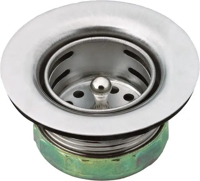 Main image of Moen 22174 Sink Basket Strainer with Drain Assembly, 2", Stainless Steel