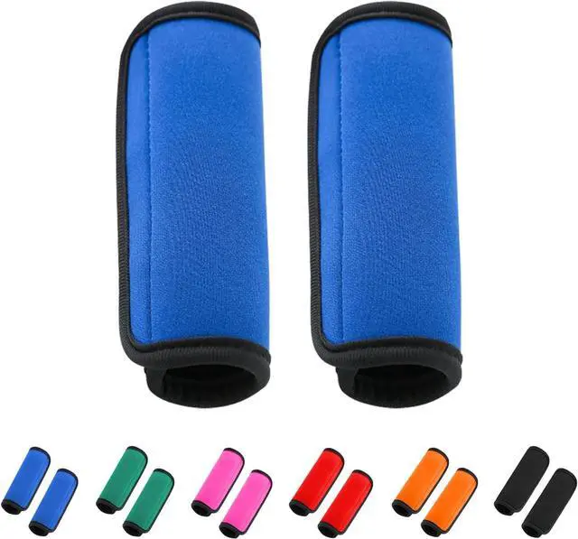 Main image of 2 Pack Luggage Handle Wraps for Suitcase, Bright Color Comfort Soft Handle Covers (Blue)