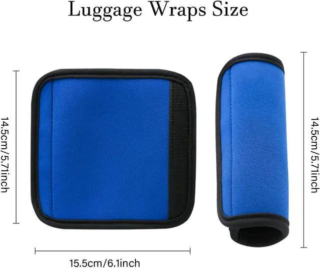 Alt view image 2 of 7 - 2 Pack Luggage Handle Wraps for Suitcase, Bright Color Comfort Soft Handle Covers (Blue)
