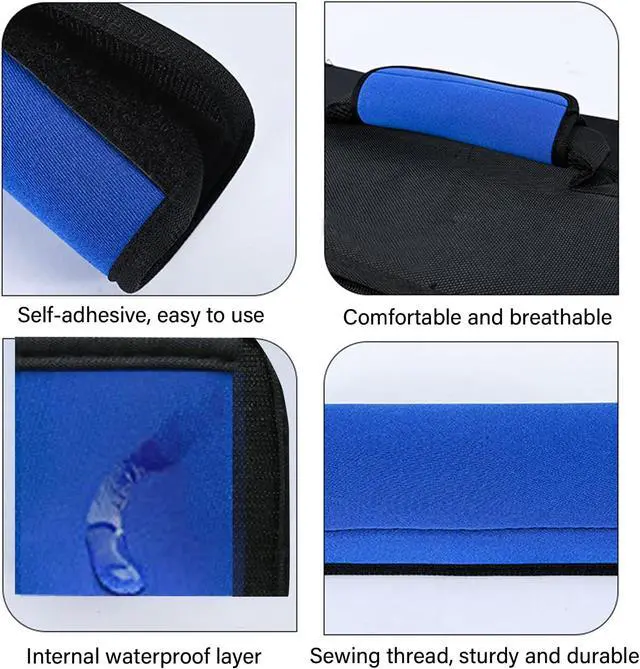 Alt view image 4 of 7 - 2 Pack Luggage Handle Wraps for Suitcase, Bright Color Comfort Soft Handle Covers (Blue)