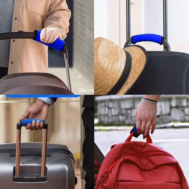 Alt view image 6 of 7 - 2 Pack Luggage Handle Wraps for Suitcase, Bright Color Comfort Soft Handle Covers (Blue)