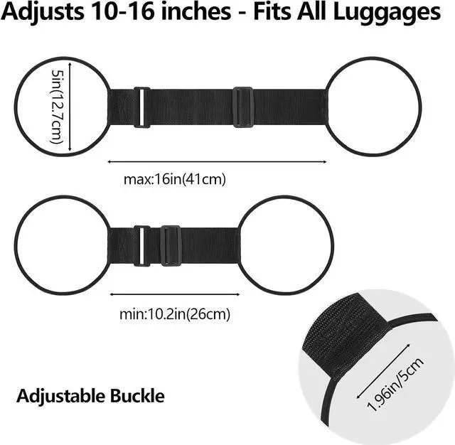 Alt view image 3 of 7 - BILIONE Adjustable Luggage Connector Straps for Suitcase 2-Pack (Orange) | Add A Bag, Connect 2 Suitcases, Hang Coat/Scarf, Elastic Bungee Belt, Secure Carry-on Travel Essentials, Lightweight 36g
