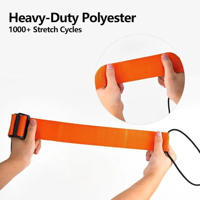 Alt view image 4 of 7 - BILIONE Adjustable Luggage Connector Straps for Suitcase 2-Pack (Orange) | Add A Bag, Connect 2 Suitcases, Hang Coat/Scarf, Elastic Bungee Belt, Secure Carry-on Travel Essentials, Lightweight 36g