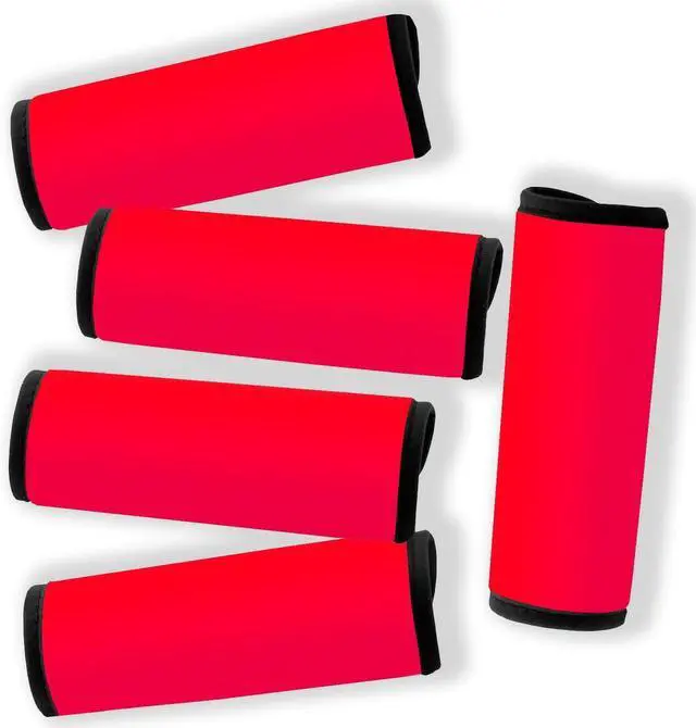 Main image of Neoprene Luggage Handle Wraps for Traveling Bright Color Luggage Tags|Handle Wraps|Handle Covers (Red)