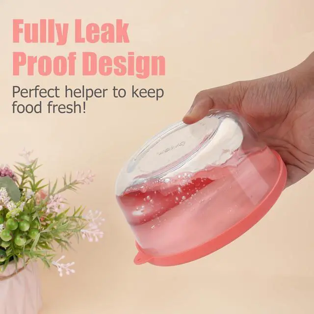 Alt view image 3 of 7 - LUVCOSY 4 Cup Round Silicone Storage Cover Lids Replacement for Anchor Hocking and Pyrex 7201-PC Glass Bowls (Container not Included) 2 Pack Light Red & Deep Blue