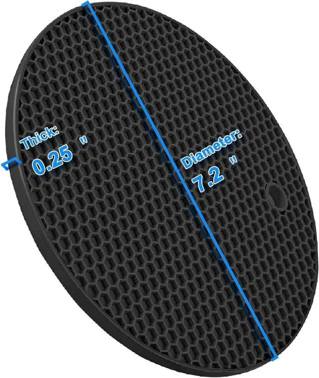 Alt view image 2 of 7 - 4 Pcs Trivets for Hot Dishes, Hot Pads for Kitchen, Silicone Pot Holders, Extra Thick, Non Slip, Multipurpose Kitchen Accessories (Black)