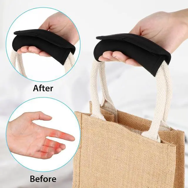 Alt view image 3 of 7 - 2 Pack Luggage Handle Wraps for Suitcase, Bright Color Comfort Soft Handle Covers Suitcase Luggage Handle Wrap Luggage Tag Wraps Travel Accessories (Black)