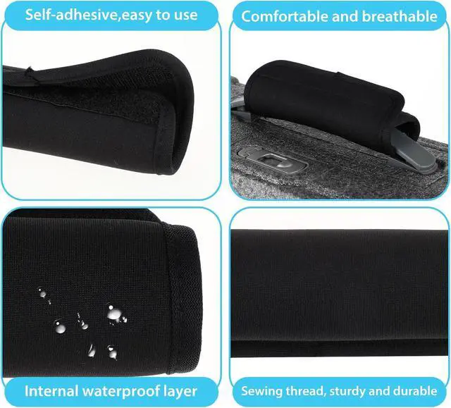 Alt view image 4 of 7 - 2 Pack Luggage Handle Wraps for Suitcase, Bright Color Comfort Soft Handle Covers Suitcase Luggage Handle Wrap Luggage Tag Wraps Travel Accessories (Black)