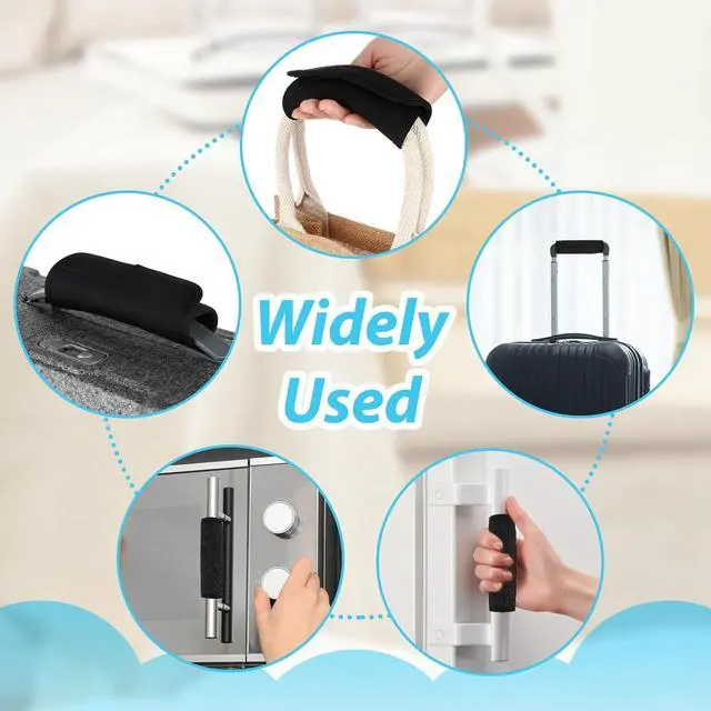 Alt view image 5 of 7 - 2 Pack Luggage Handle Wraps for Suitcase, Bright Color Comfort Soft Handle Covers Suitcase Luggage Handle Wrap Luggage Tag Wraps Travel Accessories (Black)