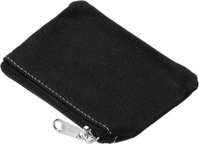 Alt view image 5 of 6 - PATIKIL 3" x 5" Coin Purse Pouch Change Purses Small Organizer Bags 3Pcs | with Zipper Canvas for Home, Dark Blue Black White