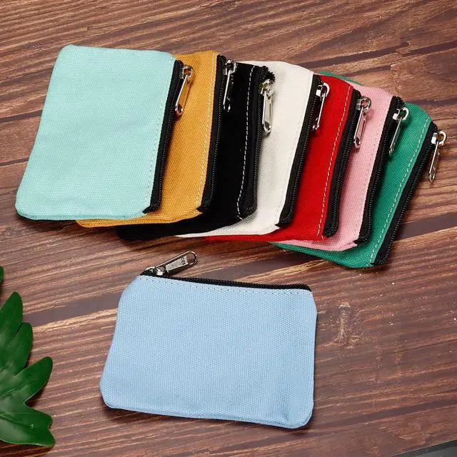 Alt view image 6 of 6 - PATIKIL 3" x 5" Coin Purse Pouch Change Purses Small Organizer Bags 3Pcs | with Zipper Canvas for Home, Dark Blue Black White