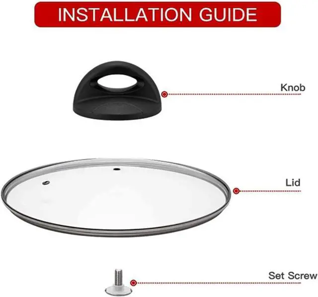 Alt view image 3 of 7 - Universal Pot Lid Knob Replacement for rival Crockpot Slow Cooker Handle | Heat-resistant Bakelite, Easy to install, Prevent Static, Pan Cover Handle, Glass Lid Part, Kitchen Cookware (1 Pack)