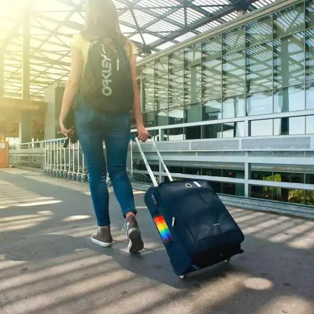 Alt view image 6 of 6 - Luggage Handle Wrap for Suitcase-Printed Bright Neoprene Luggage Tags/Grips/Identifiers/Markers/Covers/Gripper for Suitcases Carry On Bags 5 Packs (Rainbow-5 Packs)
