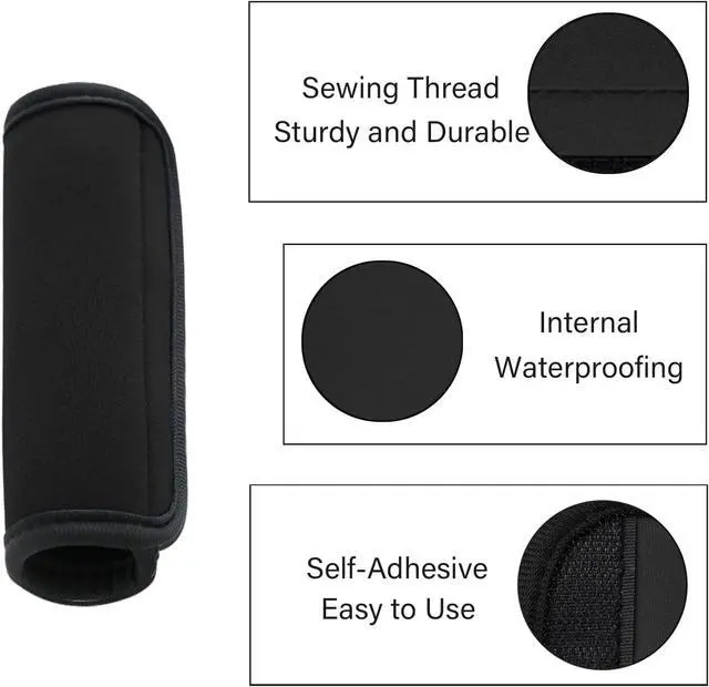 Alt view image 4 of 7 - 2 Pack Luggage Handle Wraps for Luggage Suitcase Travel Bags (Black)