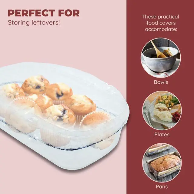 Alt view image 3 of 5 - Culinary Elements Reusable Bowl Covers, Fits Small Bowls,12-Pack, 4 Sizes with Elastic, BPA-Free Plastic Food Storage Lids for Leftovers, Snacks & Prep Bowls