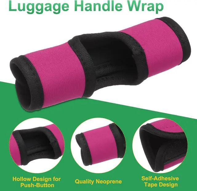 Alt view image 3 of 7 - uxcell Luggage Handle Wrap, 4 Pcs Hollow Neoprene Handbag Grip Cover Protector Luggage Identifiers Suitcase Handle Wraps for Luggage Suitcase Travel Bags, Rose Red