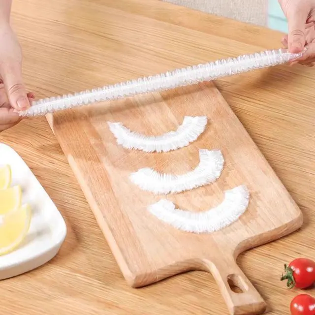 Alt view image 6 of 7 - Elasticated Plastic Fermented Bread Cover Cling Film Cover Elasticated Shower Cap For Food Preservation Outdoor Camping Picnic Barbecue