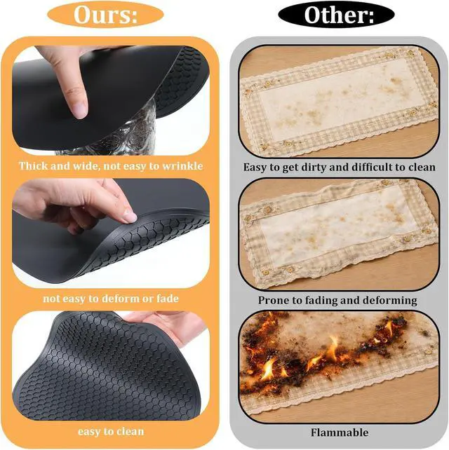 Alt view image 4 of 7 - Heat Resistant Multifunctional Silicone Microwave Mat, 10 Inch Round Non-Slip Trivet, Heat Resistant Non Slip Trivet for Kitchen Hot Plate Bowl Mug Hot Pot Holder, Dishwasher Safe