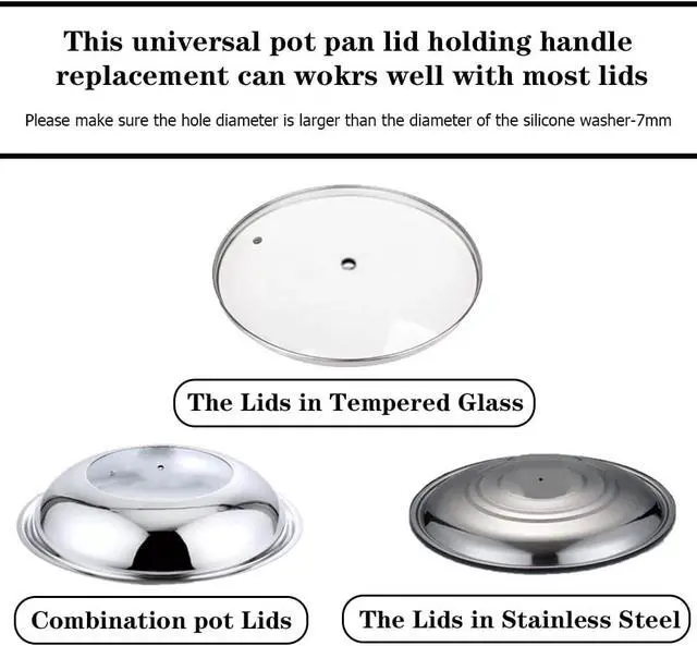 Alt view image 4 of 6 - Universal Pot Pan Lids Replacement Knob, Silicone Heat Resistant Pan Cover Holding Handles BPA Free Dishwasher Safe Fits Skillets and Kitchen Cookware (Pack of Two-Light Grey)