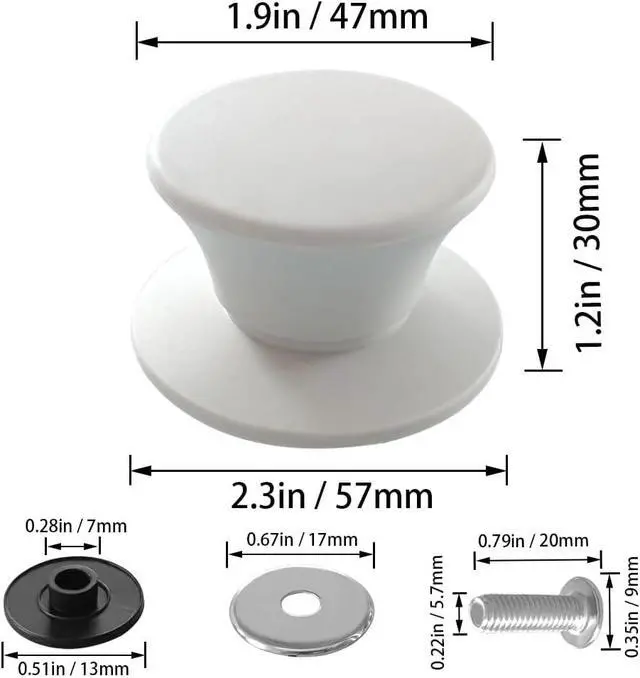 Alt view image 2 of 6 - Universal Pot Pan Lids Replacement Knob, Silicone Heat Resistant Pan Cover Holding Handles BPA Free Dishwasher Safe Fits Skillets and Kitchen Cookware (Pack of Two-Light Grey)