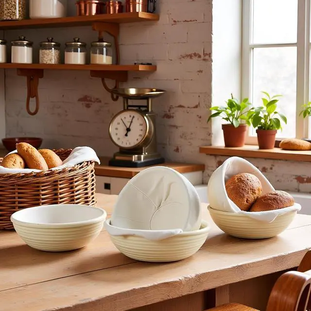 Alt view image 5 of 6 - 2Pcs 9 Inch Proofing Bread Basket Cloth,Round Cloth Baking Supplies Bread, Reusable Breathable Liner Cotton Flax Proofing Bread Cloths, Baking Tools and Accessories for Kitchen