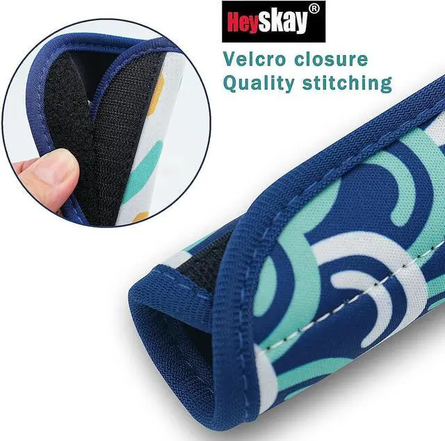 Alt view image 3 of 7 - HEYSKAY 3PCS Neoprene Luggage Handle Wraps for Suitcase Luggage Identifier | Luggage ID Tags for Suitcases, Travel Bag Handle Wraps Cover, Door Handle Protection, Travelling Accessories