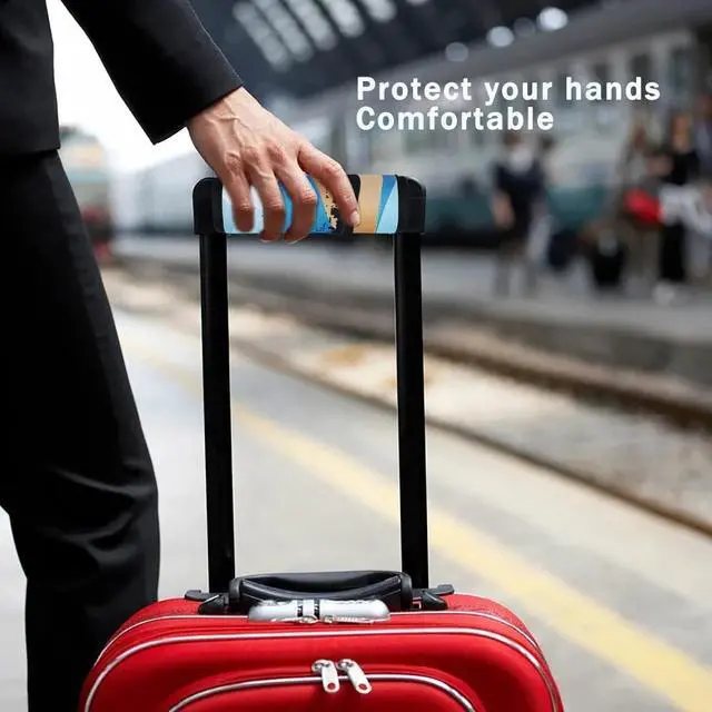 Alt view image 5 of 7 - HEYSKAY 3PCS Neoprene Luggage Handle Wraps for Suitcase Luggage Identifier | Luggage ID Tags for Suitcases, Travel Bag Handle Wraps Cover, Door Handle Protection, Travelling Accessories